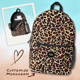 Monogrammed Leopard Skin Brown Cream Mönster -