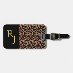 Monogrammed Leopardmönsteranpassningsbar Bagagebricka