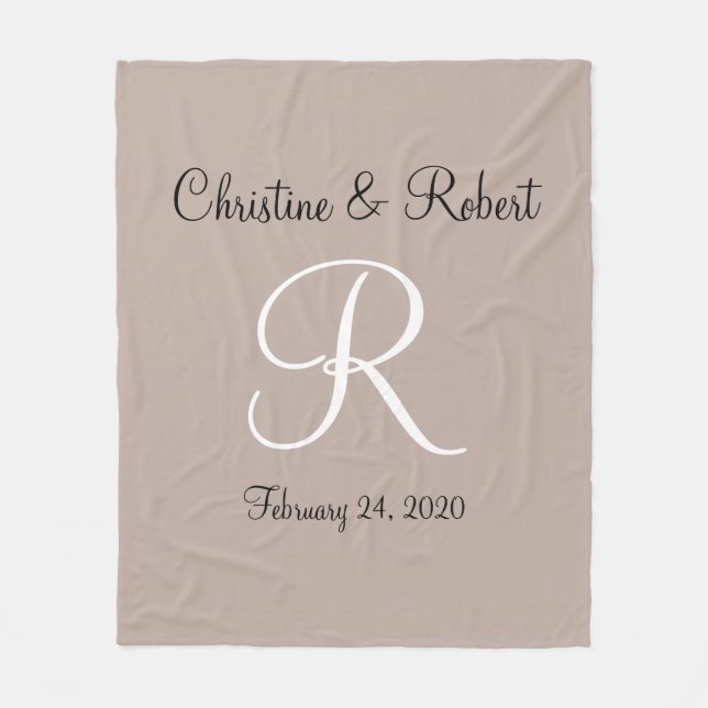 Monogrammed loppfilt fleecefilt (Framsidan)