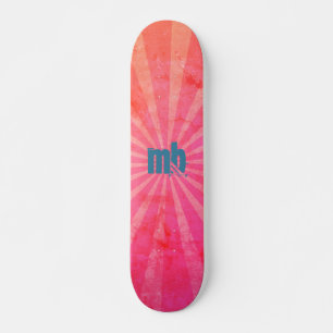 Monogrammed lowing Sunset Rays Mini Skateboard Bräda 18,5 Cm