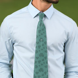 Monogrammed Lucky Grönt Shamrock Mönster Neck Tie Slips