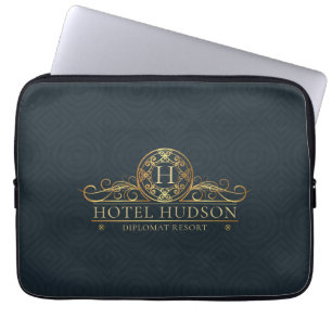 Monogrammed Luxury Hotel Branding Monogrammed Laptop Fodral