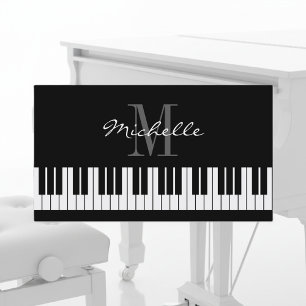 Monogrammed mall för pianolärarevisitkort visitkort