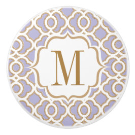 Monogrammed marockanska lavendel och guld knopp
