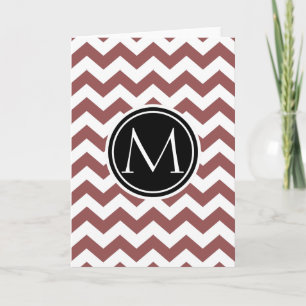 Monogrammed Marsala sparre Anteckningskort