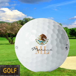 Monogrammed Mexikanska Flagga & Mexico Golf Bollar