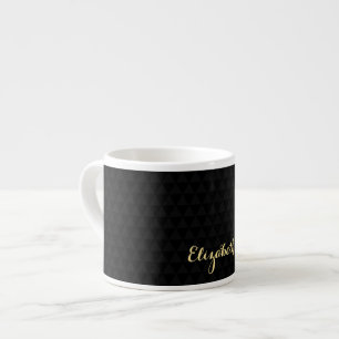 Monogrammed Modern Black Elegant Guld-Chic Espressomugg
