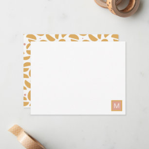 Monogrammed Modern Dijon Gult Anpassningsbar Anteckningskort