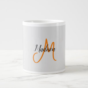 Monogrammed Modern Handwrite Namn - första handskr Jumbo Mugg