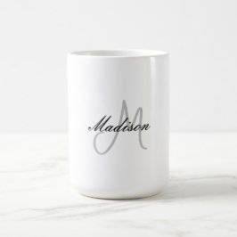 Monogrammed Modern Handwrite Namn - första handskr Kaffemugg