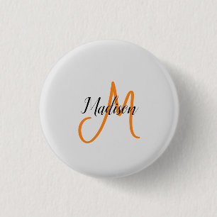 Monogrammed Modern Handwrite Namn - första handskr Knapp