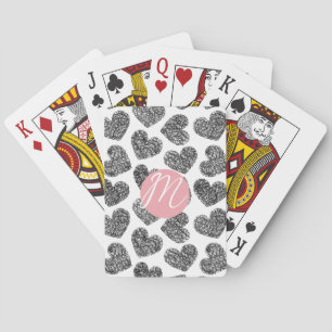 Monogrammed moderna svartvita hörn casinokort