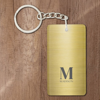 Monogrammed monogrammed guld borstad metallmassa