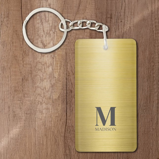 Monogrammed monogrammed guld borstad metallmassa (Skapare uppladdad)