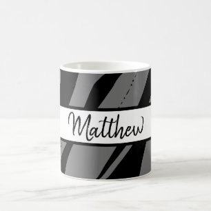 Monogrammed Mugg Zebra Grått Black & White Gift