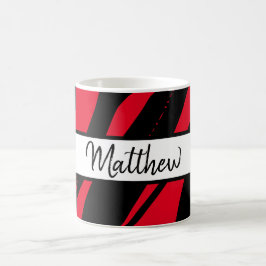 Monogrammed Mugg Zebra Red Black & White Gift