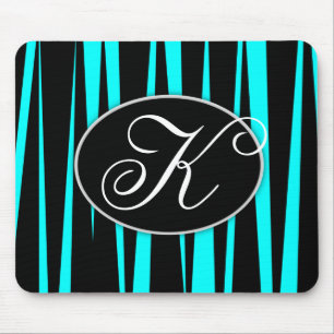 Monogrammed mus mattor för Aquablåttzebra rände Musmatta