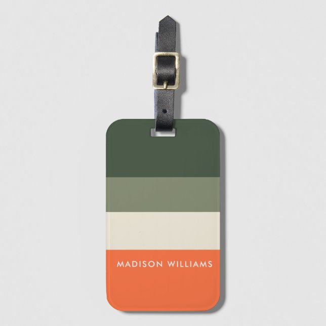 Monogrammed,namn. Bagagebricka (Framsida vertikal)