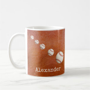 Monogrammed namn basebollfotboll kaffemugg