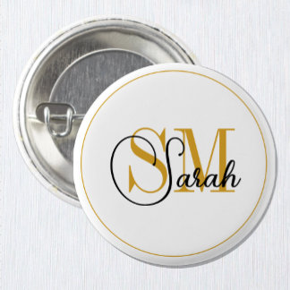 Monogrammed Namn & Elegant Namnteckning Knapp