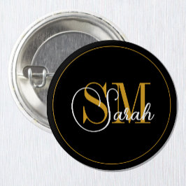 Monogrammed Namn & Elegant Namnteckning Knapp