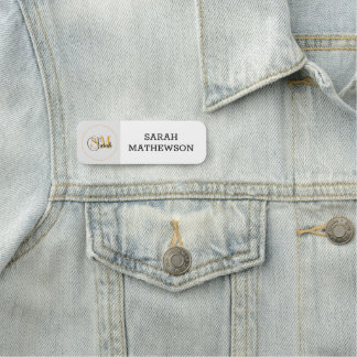 Monogrammed Namn & Elegant Namnteckning Namnbricka