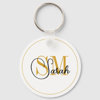 Monogrammed Namn & Elegant Namnteckning Nyckelring