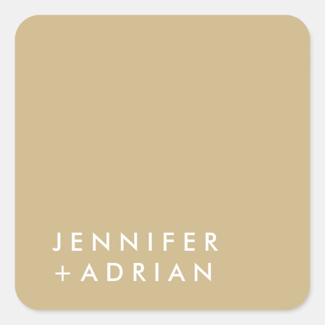 Monogrammed,namn. Fyrkantigt Klistermärke (Framsida)