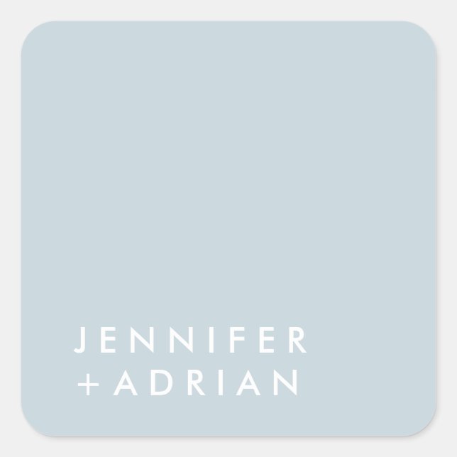 Monogrammed,namn. Fyrkantigt Klistermärke (Framsida)