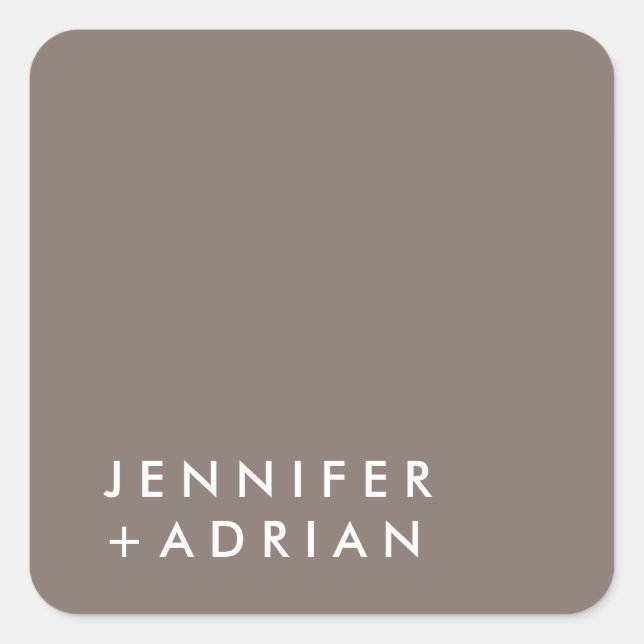 Monogrammed,namn. Fyrkantigt Klistermärke (Framsida)