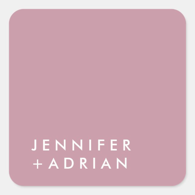 Monogrammed,namn. Fyrkantigt Klistermärke (Framsida)