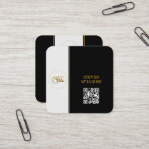 Monogrammed Namn & Modern Namnteckning/QR-kod