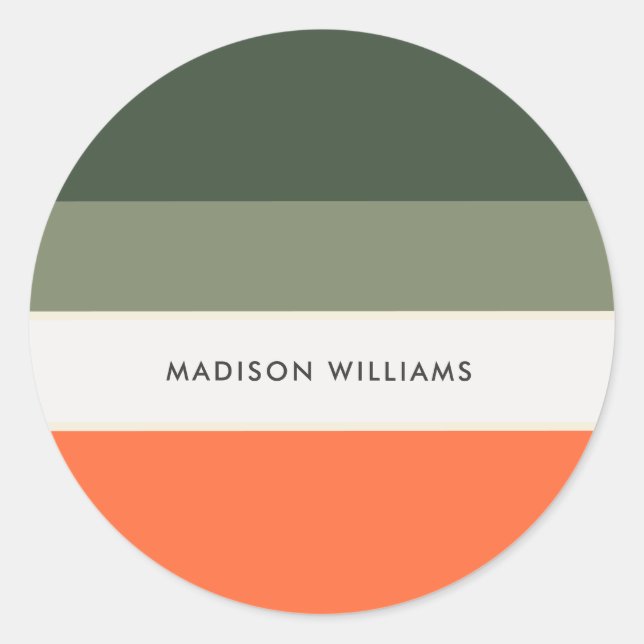 Monogrammed,namn. Runt Klistermärke (Framsida)