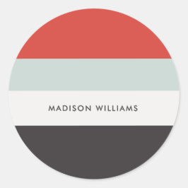 Monogrammed,namn. Runt Klistermärke