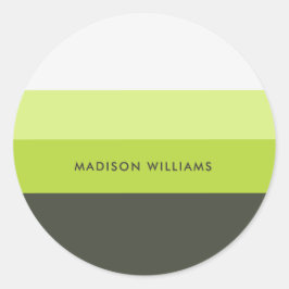 Monogrammed,namn. Runt Klistermärke