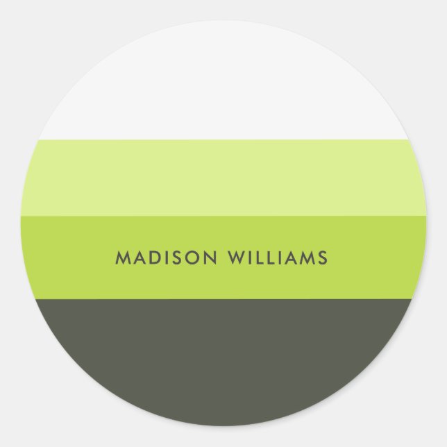 Monogrammed,namn. Runt Klistermärke (Framsida)