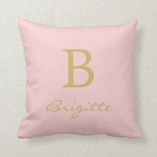 Monogrammed Namn-skript Initial B Modern Rosa Kudde