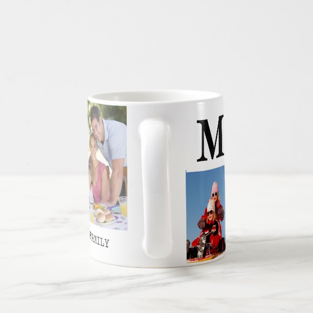Monogrammed namngiven Familj Foto personlig Kaffemugg (Handtag)