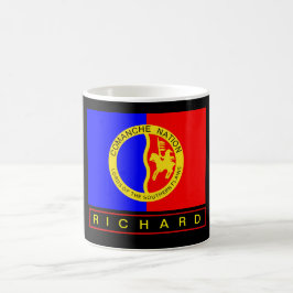Monogrammed Native American Comanche Nation Flagga Kaffemugg