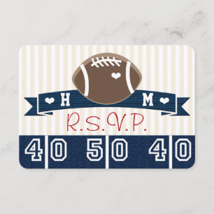 MONOGRAMMED NAVY OSA FOOTBALL BRÖLLOP OSA KORT