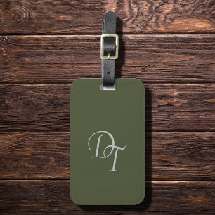 Monogrammed - Olive Bagagebricka