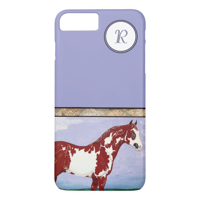Monogrammed Overo Paint Horse Case-Mate iPhone Skal (Baksida)