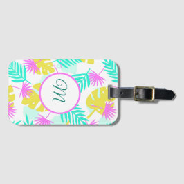 Monogrammed Pastel Paradise Bagagebricka