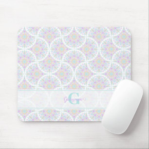 Monogrammed Pastel Rainbow Sundae Mandala Art Deco Musmatta