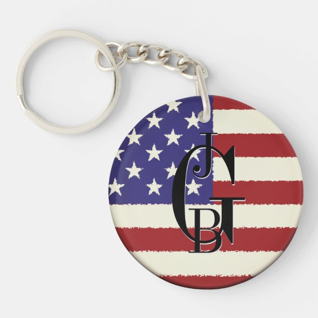 Monogrammed Patriotic American Flagga (Framsidan)