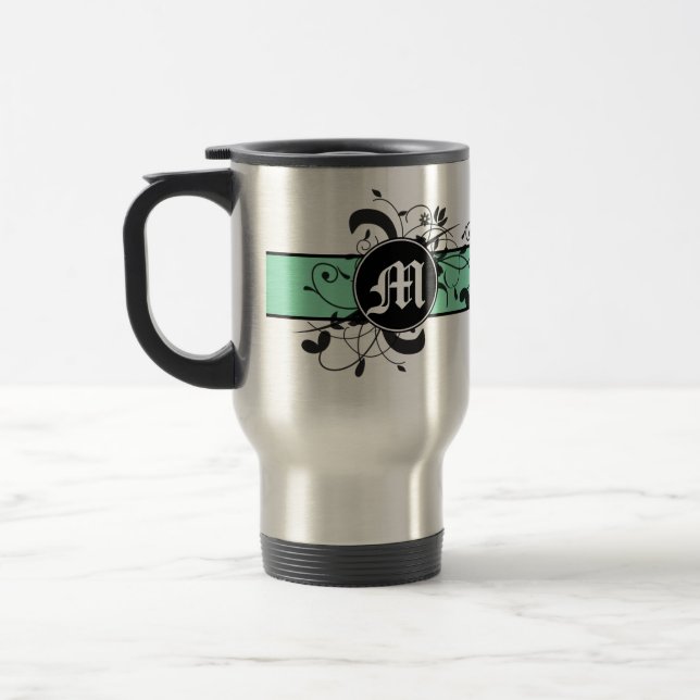 Monogrammed personligfinarekrusidull resemugg (Vänster)