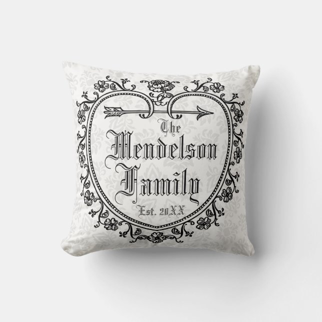 Monogrammed personligkrusidull kudde (Framsida)