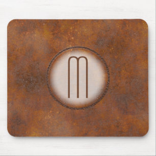 Monogrammed Photorealistic rostad metall Musmatta