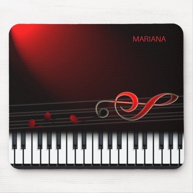Monogrammed Piano och Red Clef Musmatta (Framsidan)