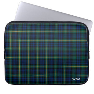 Monogrammed pläd för blått för klanGordon Tart Laptop Sleeve